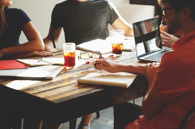 Startup meeting at coffee shop